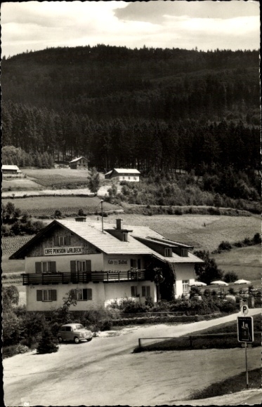 Postcard Bodenmais in Lower Bavaria, Cafe and Pension Waldeck