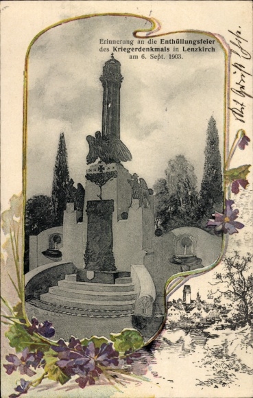 Ak Lenzkirch im Schwarzwald, Kriegerdenkmal, Enthüllungsfeier 1903