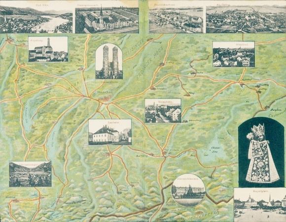 Maps Postcard Bad Tölz in Upper Bavaria, Altötting, Church