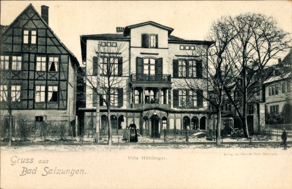 Postcard Bad Salzungen in the Wartburg district, Villa Hüttlinger, exterior view
