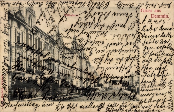 Ansichtkaart Demmin in West-Pommeren, Wilhelmstrasse