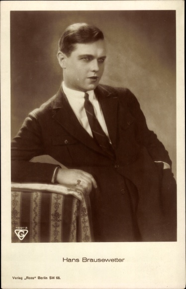 Postcard Actor Hans Brausewetter, Portrait, Ross Verlag 1051/2