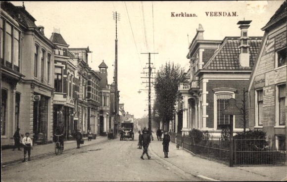 Ak Veendam Groningen Nederland, Kerklaan