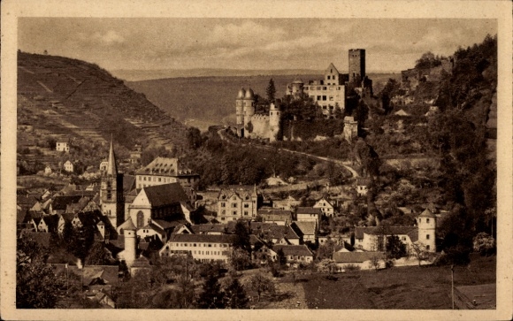 Postcard Wertheim in the Main Tauber district, general view