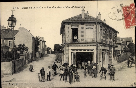 Postcard Bezons Val d&#39;Oise, Rue des Bois, Rue Saint Germain