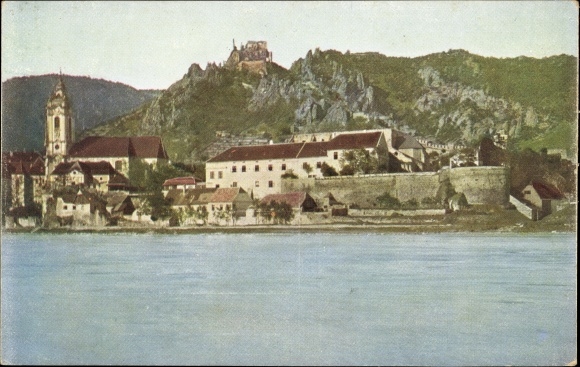 Ak Dürnstein an der Donau Wachau Niederösterreich, Teilansicht mit Burg St. Michael