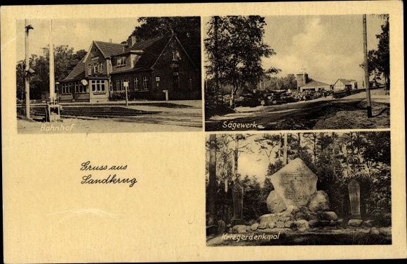 PC Sandkrug Hatten in Oldenburg, sawmill, railway station track side, war memorial