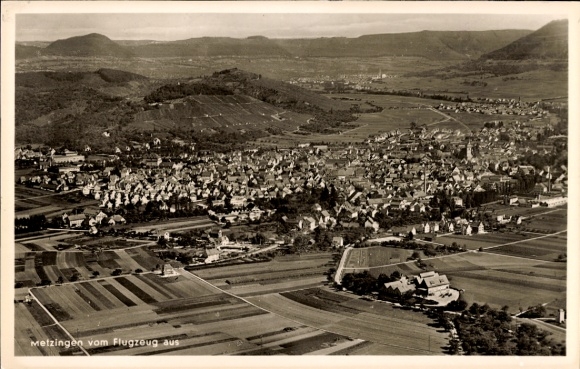 Ak Metzingen in Württemberg, Fliegeraufnahme