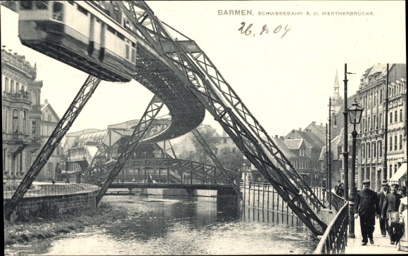 PC Barmen Wuppertal, suspension railway, Werther Bridge
