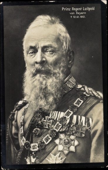 Postcard Prince Regent Luitpold of Bavaria, portrait in Uniform