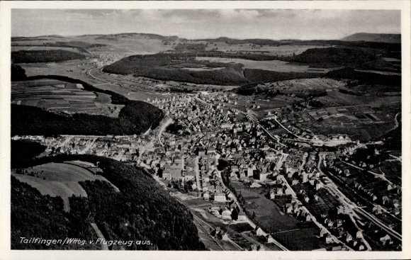 Postcard Tailfingen Albstadt in the Zollernalb district, aerial photograph