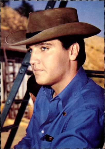 Postcard Singer and Actor Elvis Presley, Portrait, Flaming Star