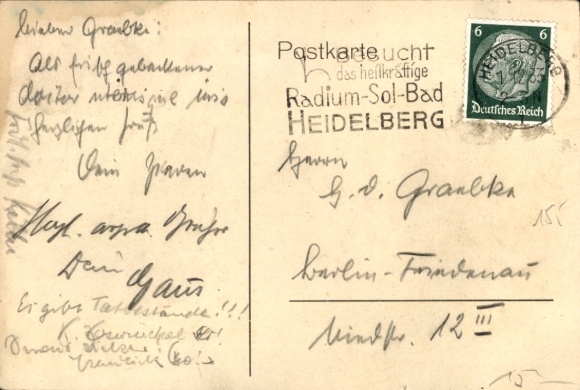 Studentika Postcard Heidelberg, Corps Suevia, coat of arms