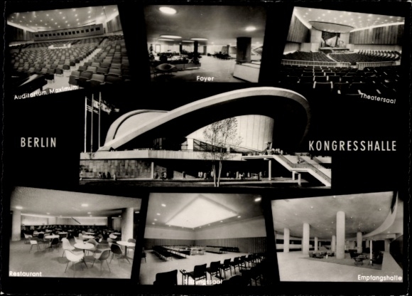 Ak Berlin Tiergarten, Kongresshalle, Auditorium, Foyer, Theatersaal