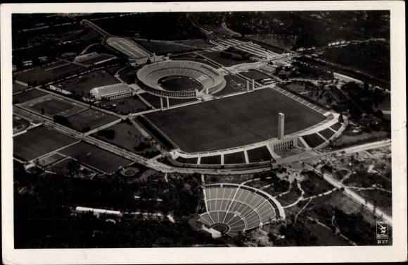 PC Berlin Charlottenburg Westend, aerial photograph, Reichssportfeld, Dietrich Eckardt stage