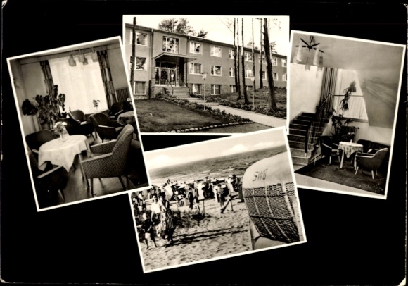 Postcard Ostseebad Baabe on Rügen, holiday home, interior view, beach chair, bathers