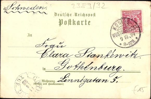 Chromo-Litho Königs Wusterhausen in Brandenburg, new mill, district hospital, Schützenhaus, market square