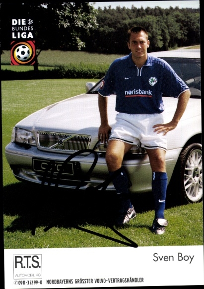 Autograph card footballer Sven Boy, SpVgg Greuther Fürth, autograph