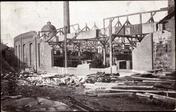 Postcard Furth Chemnitz in Saxony, ruins of the boiler houses, storm disaster 1916