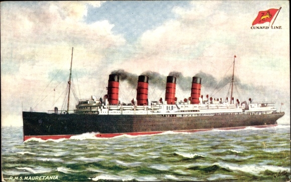 Kunstenaar Ak RMS Mauretania, Cunard Line
