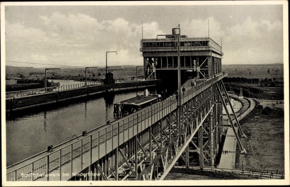 Postcard Niederfinow im Barnim, ship lift