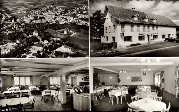 Ak Bad Dürrheim im Schwarzwald, Fliegeraufnahme, Gasthof Pension Blume