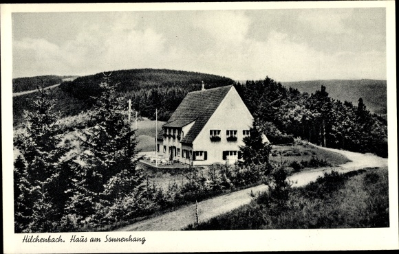 Postcard Hilchenbach in Westphalia, house on the sunny slope