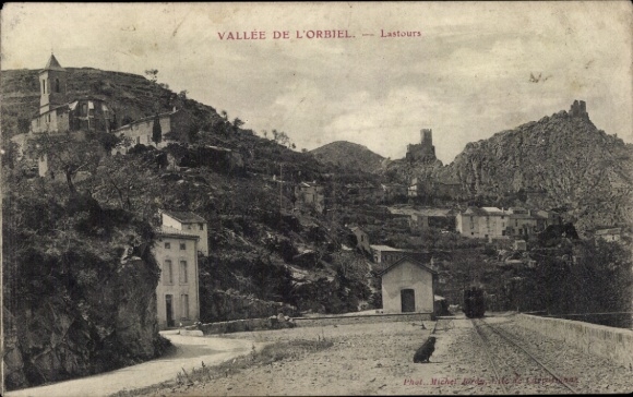 Postcard Lastours Aude, Orbiel Valley