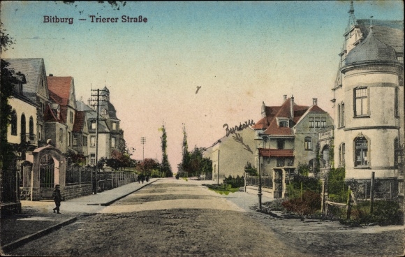 Ansichtkaart Bitburg in de Eifel, Trierer Strasse