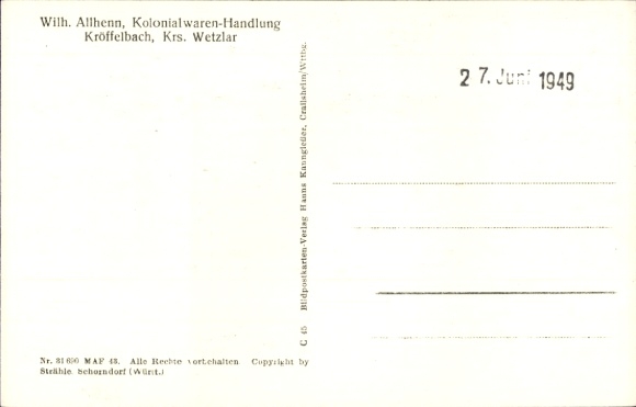 Postcard Kröffelbach Waldsolms in the Taunus Hesse, aerial view of many houses, rural surroundings