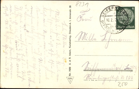 Postcard Seifersdorf Dippoldiswalde in the Eastern Ore Mountains, convalescent home charity