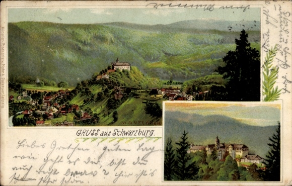 Artist Chromo-Litho Schwarzburg in Thuringia, Panorama