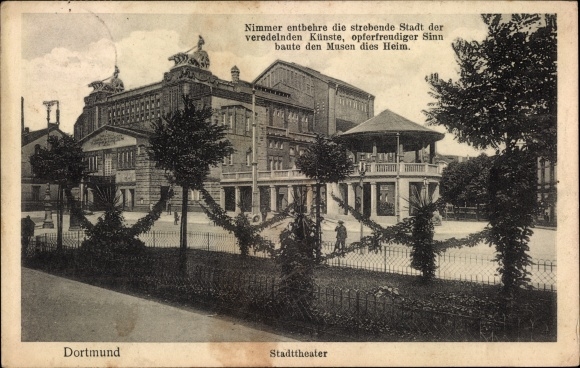 Postcard Dortmund in the Ruhr area, city theater