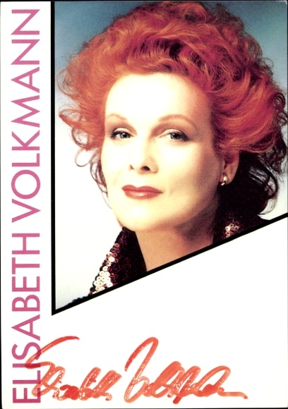 Postcard actress Elisabeth Volkmann, portrait, autograph