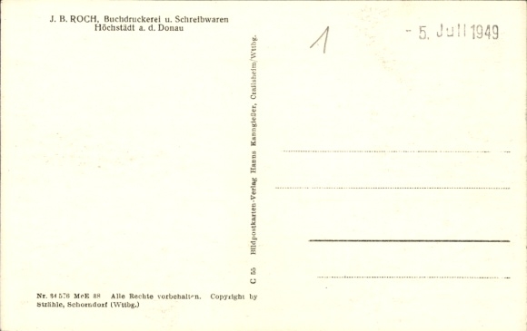 Postcard Höchstädt an der Donau Swabia, aerial photograph