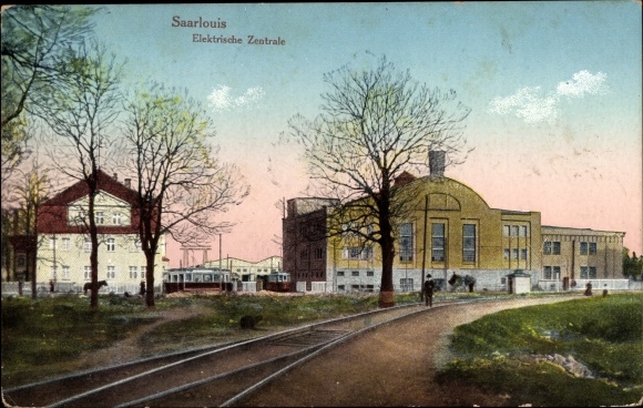 Postcard Saarlouis in Saarland, electrical headquarters
