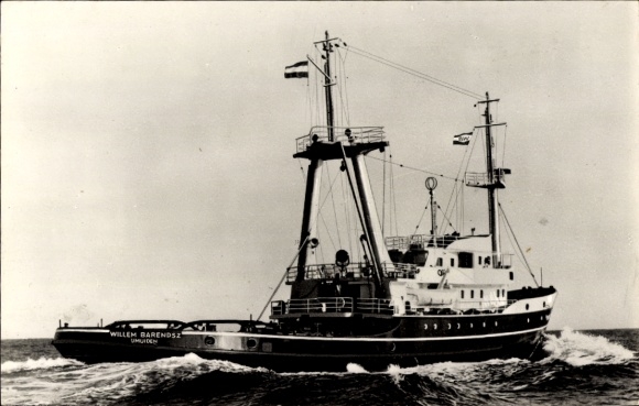 Postcard Willem Barendsz, Dutch sea tug, one of the six most powerful in the world