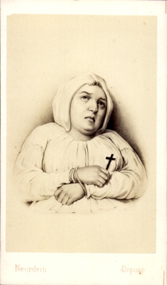 CdV Marquise Marie-Madeleine de Brinvilliers, poisoner, portrait shortly before her execution