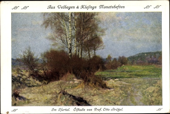 Artist PC Stützel, Otto, in the Isar valley, Velhagen and Klasing&#39;s monthly magazines