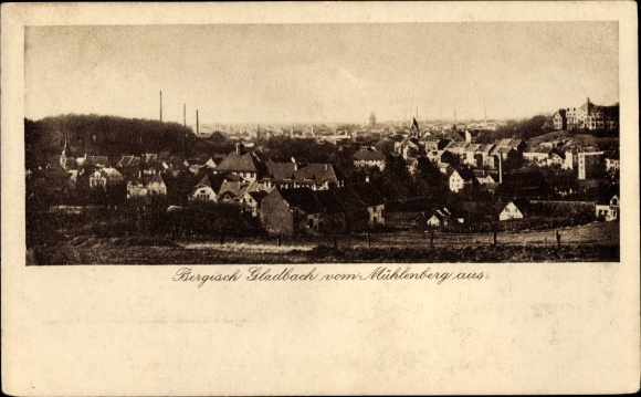 Postcard Bergisch Gladbach in North Rhine-Westphalia, general view, view from Mühlenberg