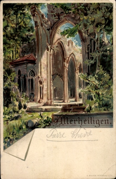 Litho Allerheiligen Oppenau im Schwarzwald, Gebäude, Ruine