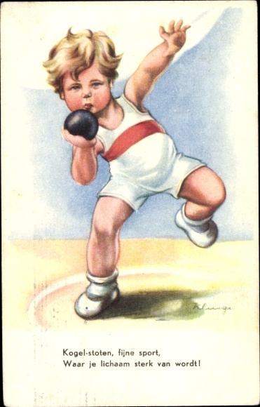 Artist Postcard Athletics, Shot Put, Sports