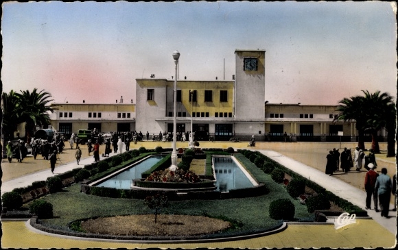 Postcard Oujda Morocco, Station Square