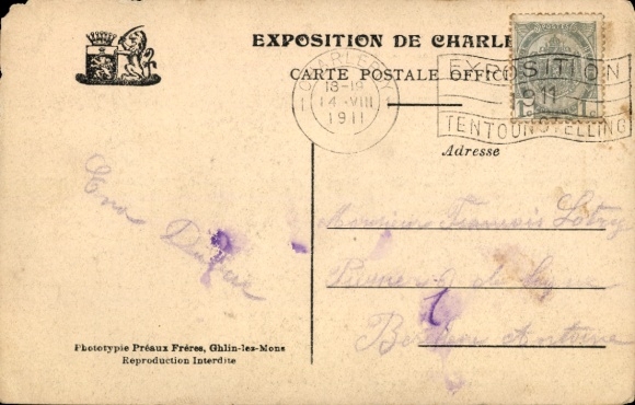 PC Charleroi Wallonia Hainaut, exhibition 1911, large hall