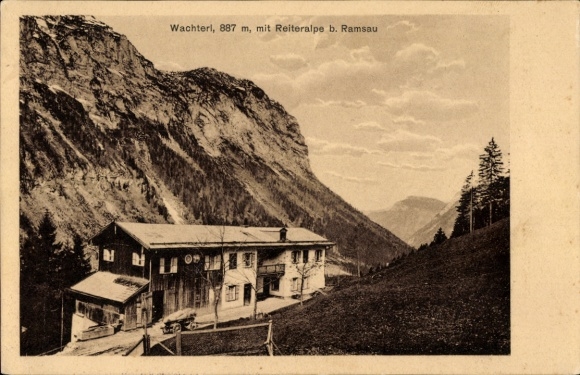 Postcard Ramsau Upper Bavaria, Guesthouse and Pension Schwarzbachwacht, Reiteralpe