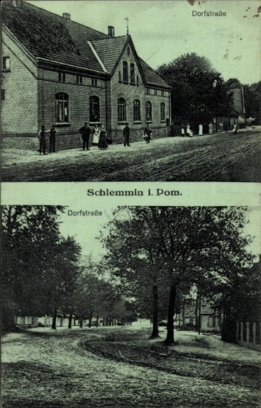 Postcard Schlemmin Bernitt in Mecklenburg, Dorfstraße