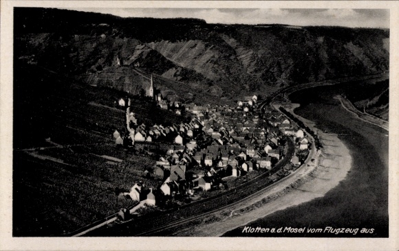 Postcard Klotten on the Moselle, aerial photograph