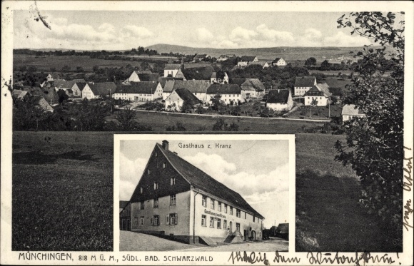 KP Münchingen Wutach w Schwarzwaldzie, Panorama, Zajazd zum Kranz