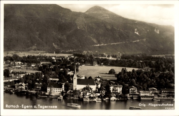 Ak Rottach Egern am Tegernsee Oberbayern, Fliegeraufnahme