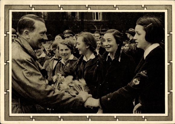 Postal stationery Postcard Führer and Reich Chancellor Adolf Hitler, well-wishers, BDM
